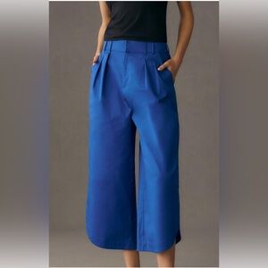 Mare Mare x Anthropologie Curved-Hem Chino Pant Sz XL in Blue Plus Size Wide Leg